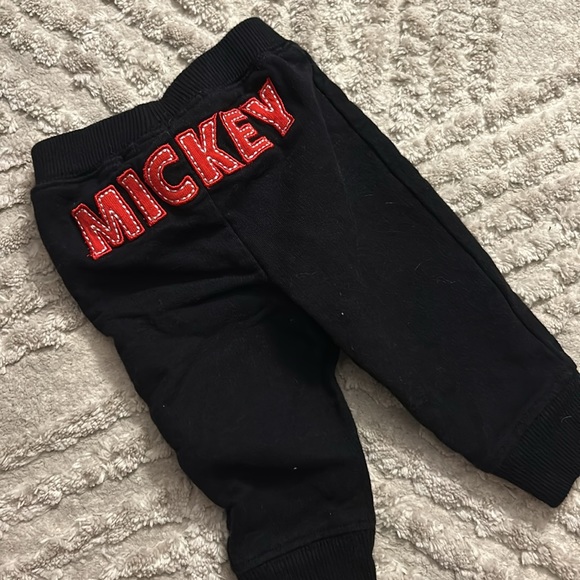 Mickey Mouse 0-3 Months Matching Set Pants Onesie Hooded Ears Zip Up Sweatshirt - Picture 5 of 7